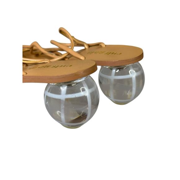 Cult Gaia Cassie Bubble Sandals Tan Leather Strappy Heels Size 5 US / 35 EU - Picture 8 of 13